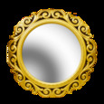015883 Зеркало в круглой резной  раме Матовое золото (58см) пластик 