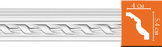 95081F Плинтус потолочный с рисунком DECOMASTER 95081F гибкий (54*40*2400мм) полиуретан