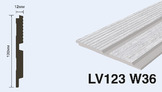  LV123 W36 Панель стеновая  (120мм х 12мм х 2.7м) полосы рейки дюрополимер HIWOOD